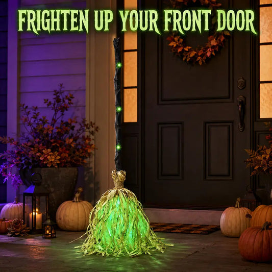 Animated Halloween Witch Broom